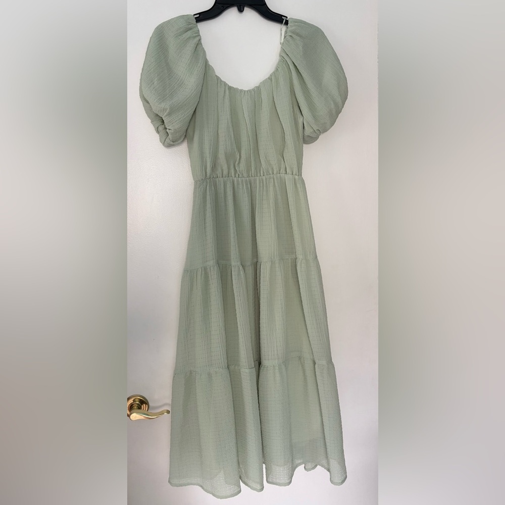 Bohemian A-Line Sage Green Maxi Dress